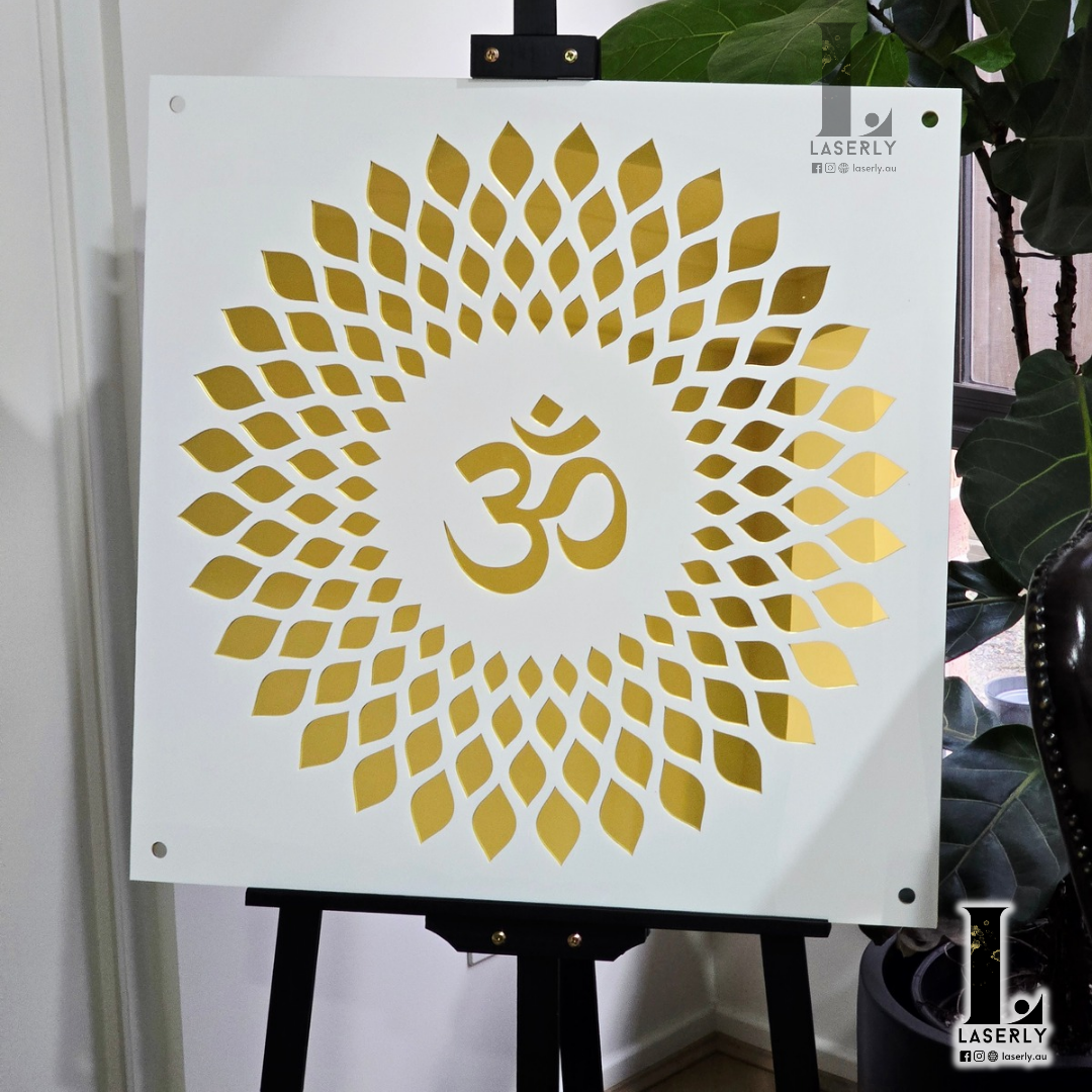 OM Mandala Laser Cut Sign