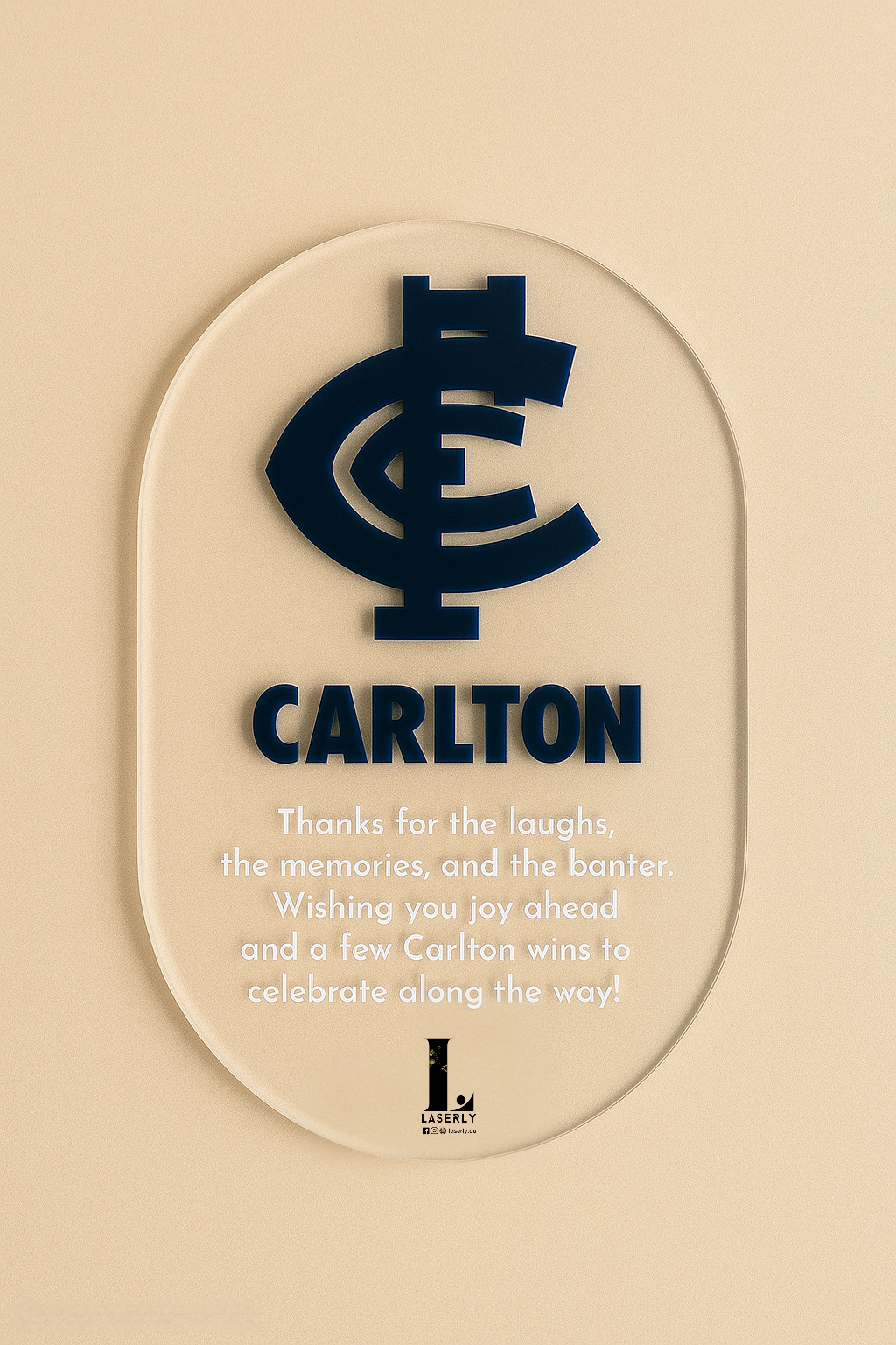 Laser Engraved Clear Acrylic Momento - 6mm
