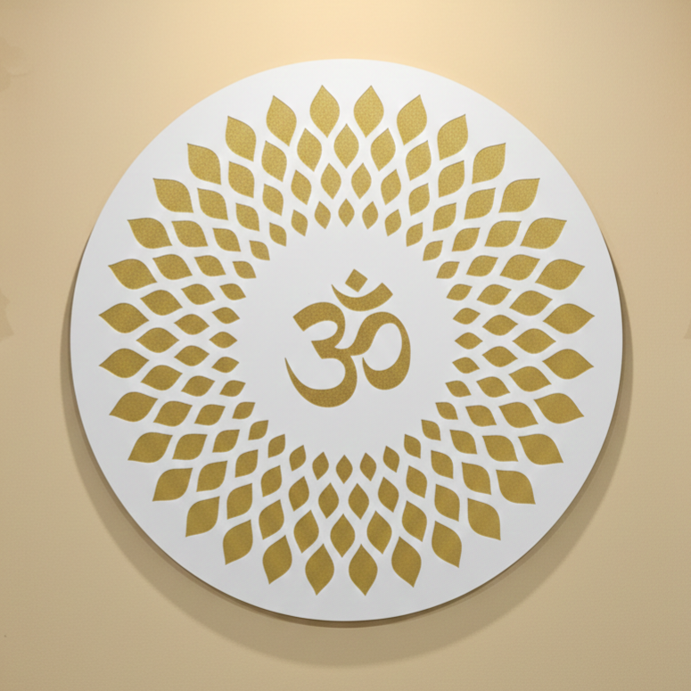 OM Mandala Laser Cut Sign (Circle)