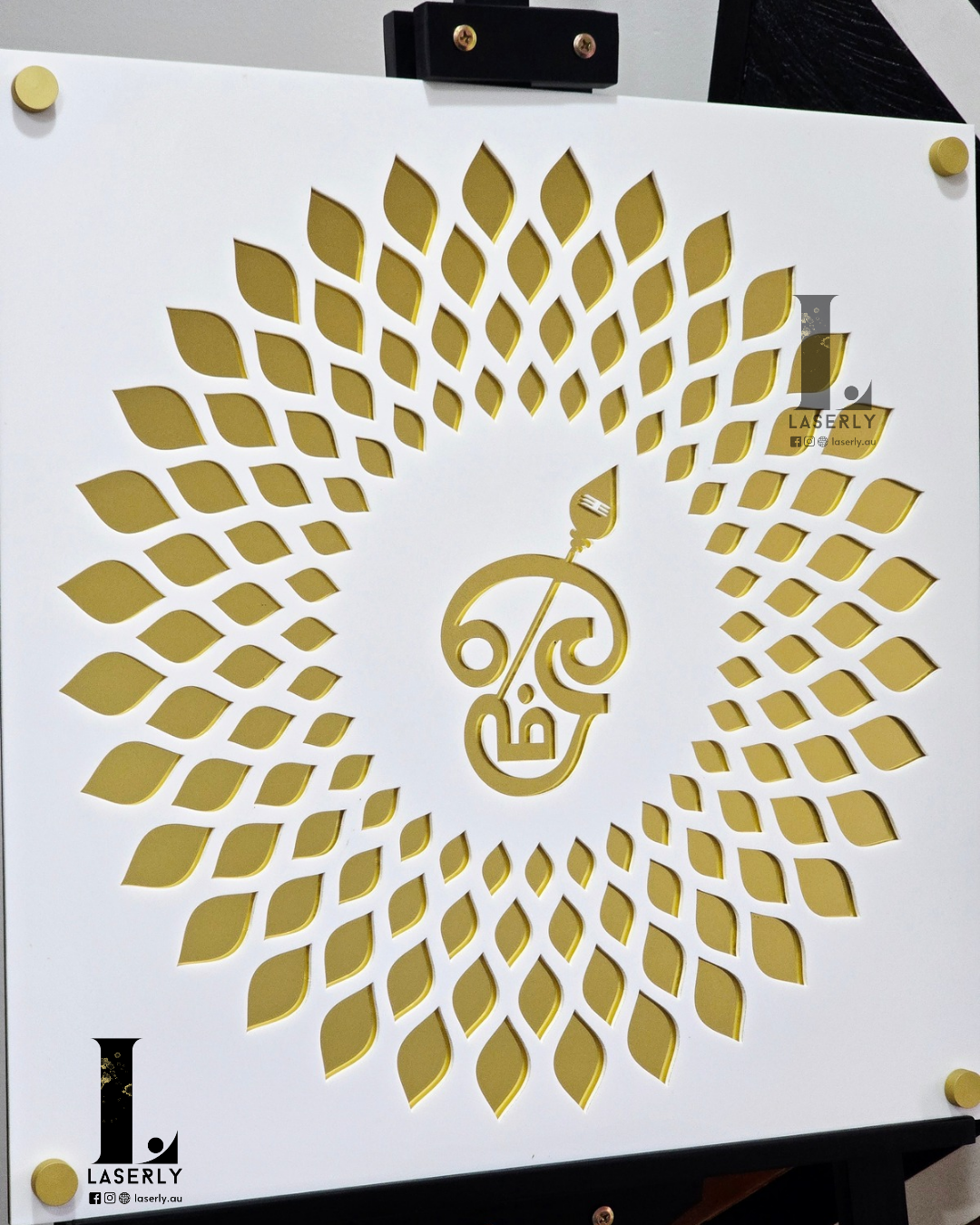 Tamil OM Mandala Laser Cut Sign