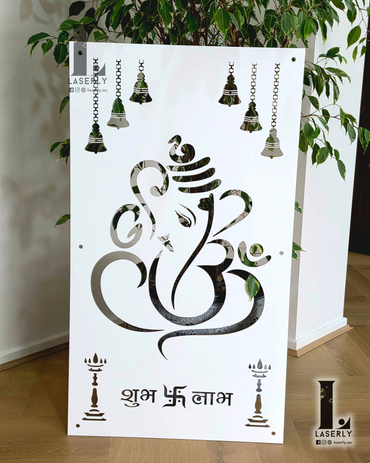 Ganesha Mandir Laser Cut Art in 6mm (1000x560)