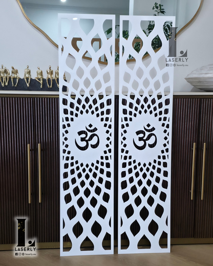 Om Laser Cut Acrylic Panel for Temple Doors / Wall panel 47.24 × 11.81 inches