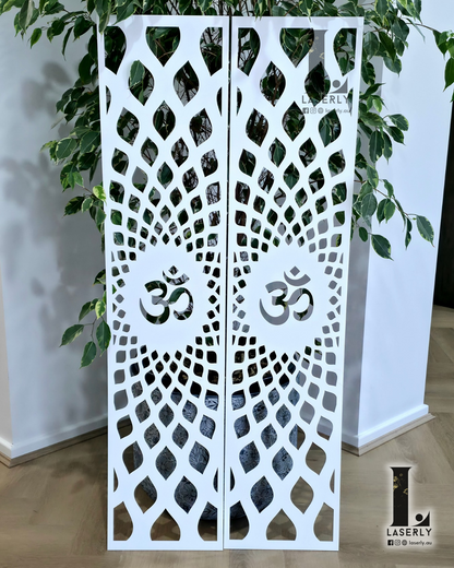 Om Laser Cut Acrylic Panel for Temple Doors / Wall panel 47.24 × 11.81 inches