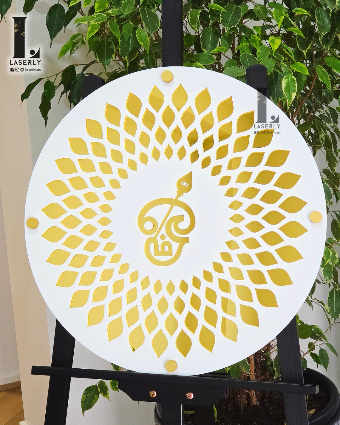 Tamil OM Mandala Laser Cut Sign