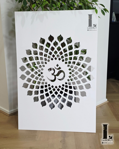 OM Mandir Panel - White 6mm 47.24 × 31.50 inches