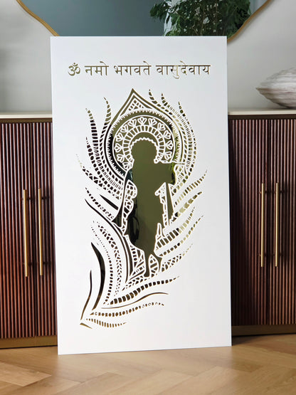 Krishna Mayur Pankh Mandir Art 39.37″ × 22.05″ inches