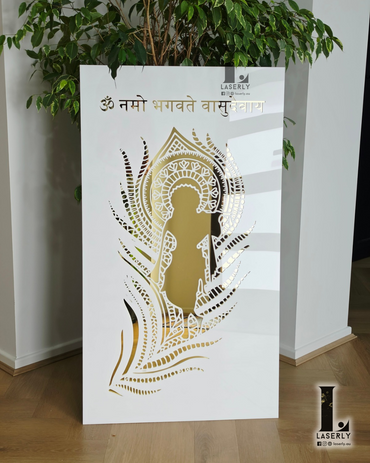 Krishna Mayur Pankh Mandir Art 39.37″ × 22.05″ inches