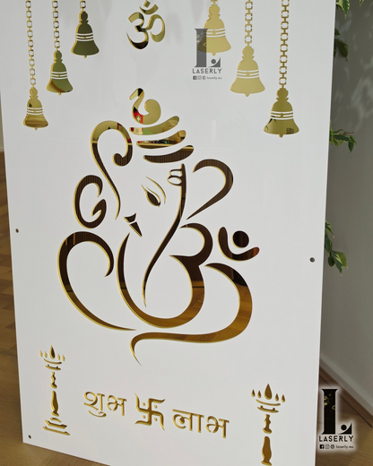 Ganesha Mandir Laser Cut Art 47.24 × 31.50 inches