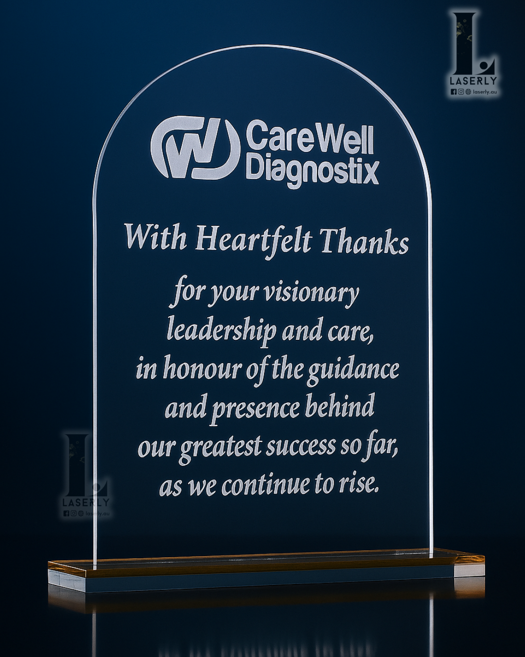 Laser Engraved Clear Acrylic Award - 6mm