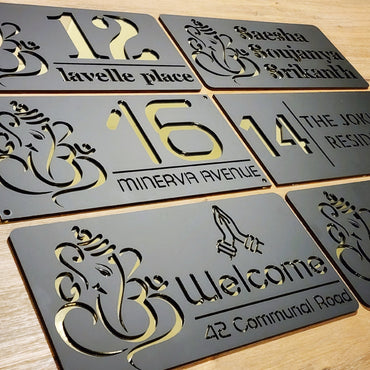 Sleek acrylic house number plate crafted with premium quality